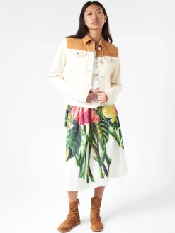 Marni - Denim Trucker Jacket with Contrast Yoke in Snow