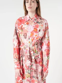 Marni - Floral Shirt Dress in Pink Clematis