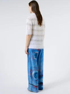 Marni - Mohair and Wool Striped Top in Natural White