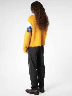 Marni - Mohair Jumper with Flowers in Light Orange