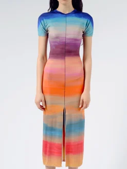 Marni - Multicoloured Viscose Dress with Dark Side of the Moon Print