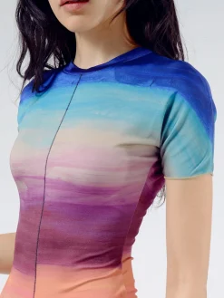 Marni - Multicoloured Viscose Dress with Dark Side of the Moon Print