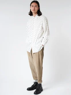 Marni - Poplin Long-Sleeved Shirt with Polka Dots in Lily White