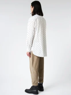 Marni - Poplin Long-Sleeved Shirt with Polka Dots in Lily White