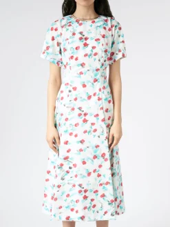 Marni - Poplin Midi Dress with Reverie Print in Lily White