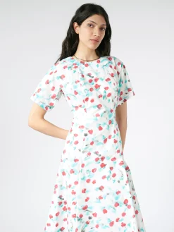 Marni - Poplin Midi Dress with Reverie Print in Lily White