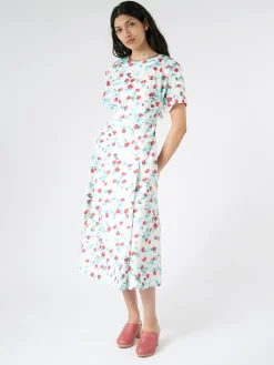 Marni - Poplin Midi Dress with Reverie Print in Lily White