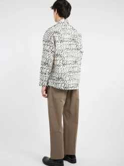 Marni - Poplin Shirt with Marni Scribble Motif in Lily White