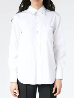 Marni - Poplin Shirt with Marni Mending in Lily White