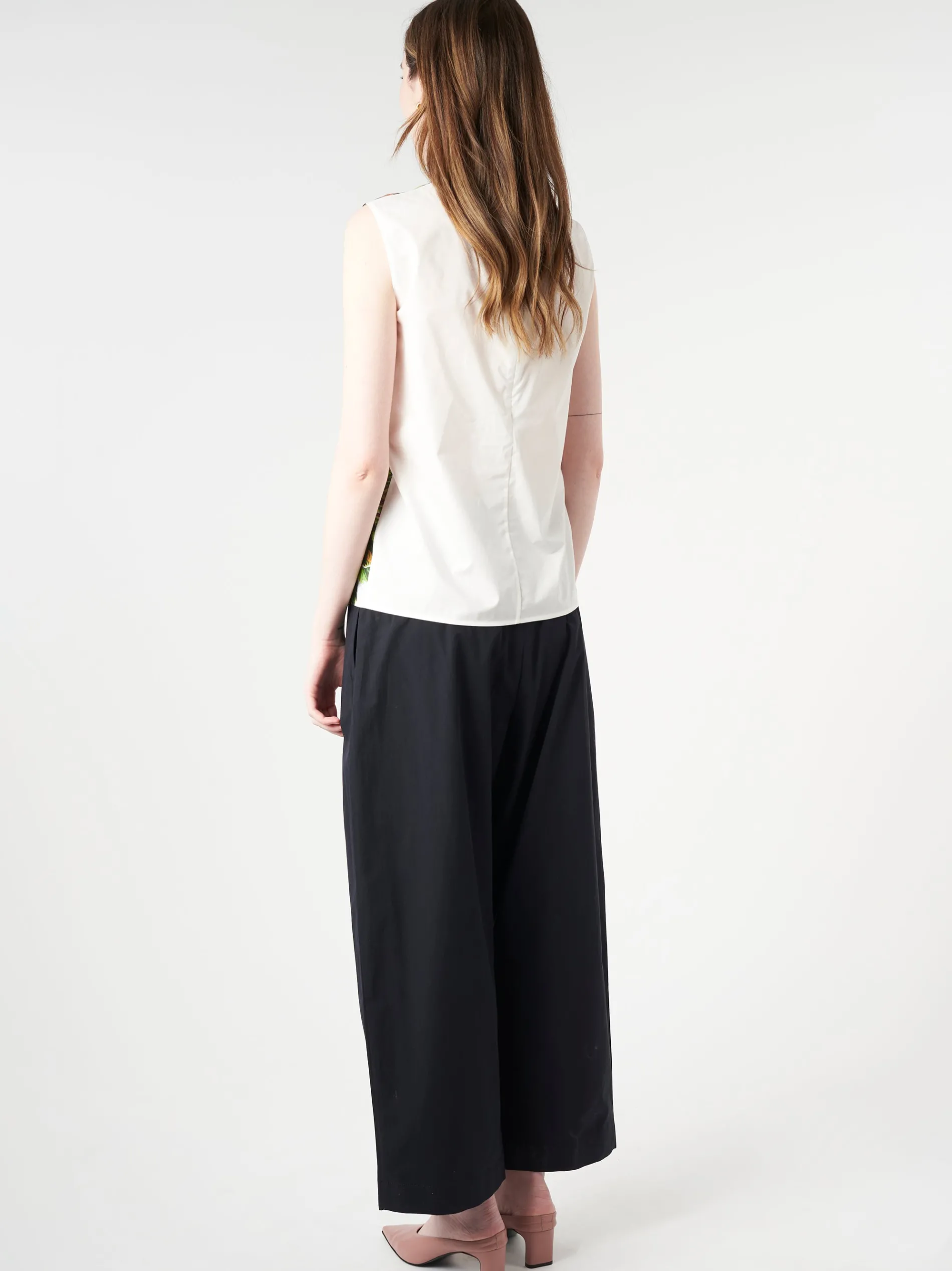 Marni - Sleeveless Top with Mystical Bloom Print in Acid Green