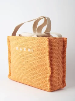 Marni - Small Raffia Basket Tote in Arabesque