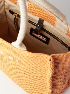 Marni - Small Raffia Basket Tote in Arabesque