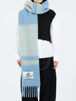 Marni - Striped Alpaca-Mohair Scarf in Lake