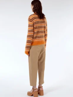 Marni - Striped Mohair and Wool Sweater in Clay