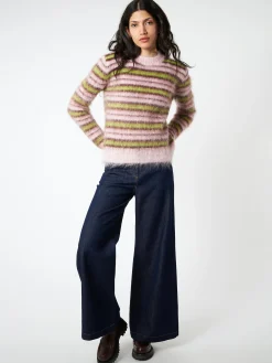 Marni - Striped Mohair and Wool Sweater in Quartz