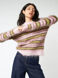 Marni - Striped Mohair and Wool Sweater in Quartz