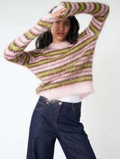 Marni - Striped Mohair and Wool Sweater in Quartz