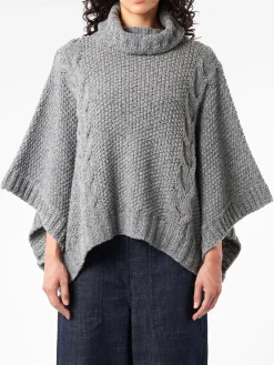 Ma'ry'ya - Turtleneck Poncho in Grey
