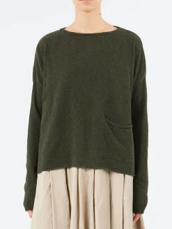 Ma'ry'ya - YPK003 Crewneck with Pocket in Moss Green