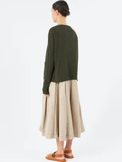 Ma'ry'ya - YPK003 Crewneck with Pocket in Moss Green