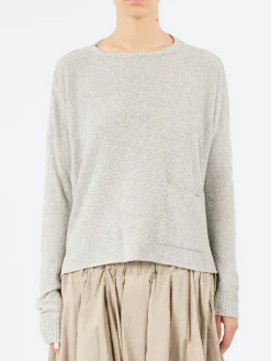 Ma'ry'ya - YPK003 Crewneck with Pocket in Light Grey