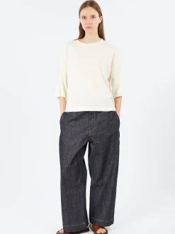 Ma'ry'ya - YPK035 Half Sleeve Crewneck in White