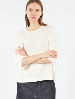 Ma'ry'ya - YPK035 Half Sleeve Crewneck in White