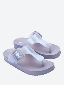 Melissa - Cozy Flip Flop in Grey and Pearl Blue
