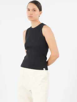 Merz b. Schwanen - Iconic Ribbed Tank in Charcoal