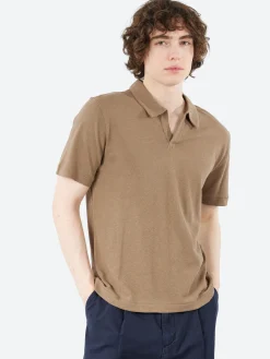 Merz B. Schwanen - LINEN02 Polo Shirt in Faded Grain