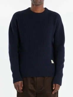 Merz b. Schwanen - LOCC02 Ribbed Pullover in Dark Navy