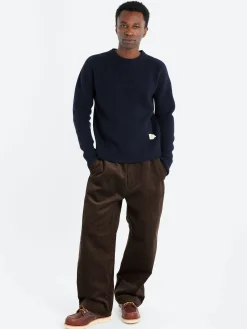 Merz b. Schwanen - LOCC02 Ribbed Pullover in Dark Navy