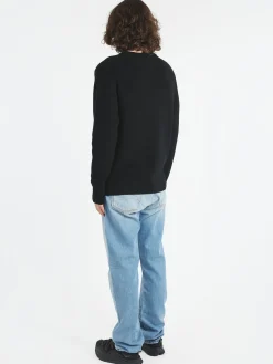 Merz b. Schwanen - Ribbed Merino Crewneck in Black