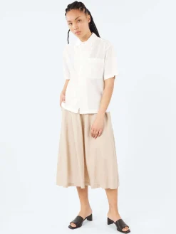 Merz b. Schwanen - SHIRT09LP Short Sleeve Poplin Shirt in White