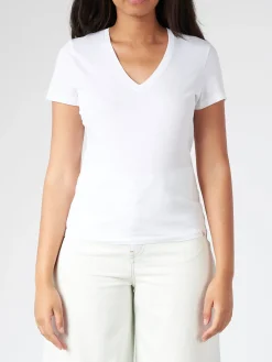 Merz b. Schwanen - Women's Classic Fit V-Neck T-Shirt in White