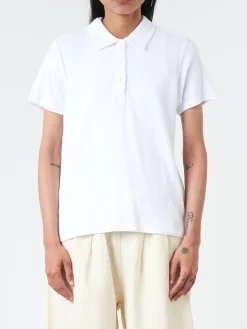 Merz b. Schwanen - Women's Terry Polo Shirt in White