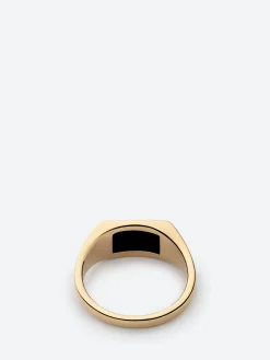 Miansai - Lennox Onyx Ring in Black Gold