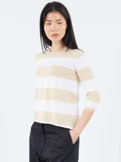 MJ Watson - 2519 3/4 Sweater in Oat and White