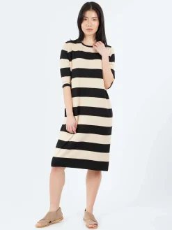 MJ Watson - 2522 Dress in Black and Oat