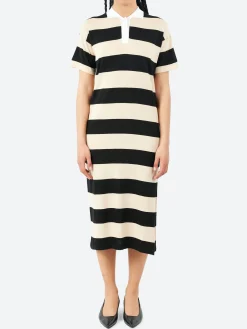 MJ Watson - 2523 Polo Dress in Black and Oat