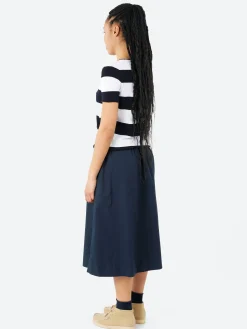 MJ Watson - 2518 S/S Sweater in Navy and White