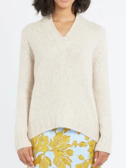 MJ Watson - V-Neck Sweater in Natural