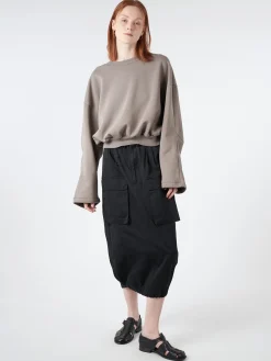MM6 - Midi Cargo Skirt in Black
