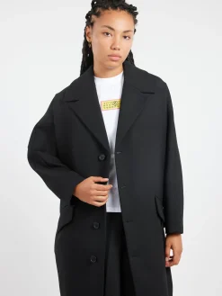 MM6 - Wool Gabardine Coat in Black