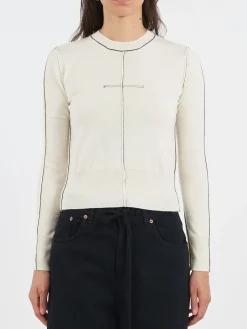 MM6 Maison Margiela - Crewneck Sweater in Off White