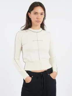 MM6 Maison Margiela - Crewneck Sweater in Off White