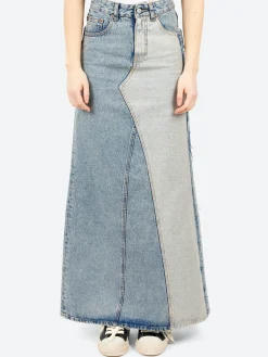 MM6 Maison Margiela - Long Denim Skirt in Light Blue