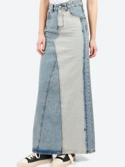 MM6 Maison Margiela - Long Denim Skirt in Light Blue