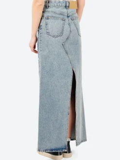 MM6 Maison Margiela - Long Denim Skirt in Light Blue