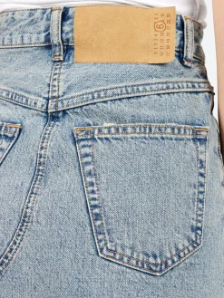 MM6 Maison Margiela - Long Denim Skirt in Light Blue